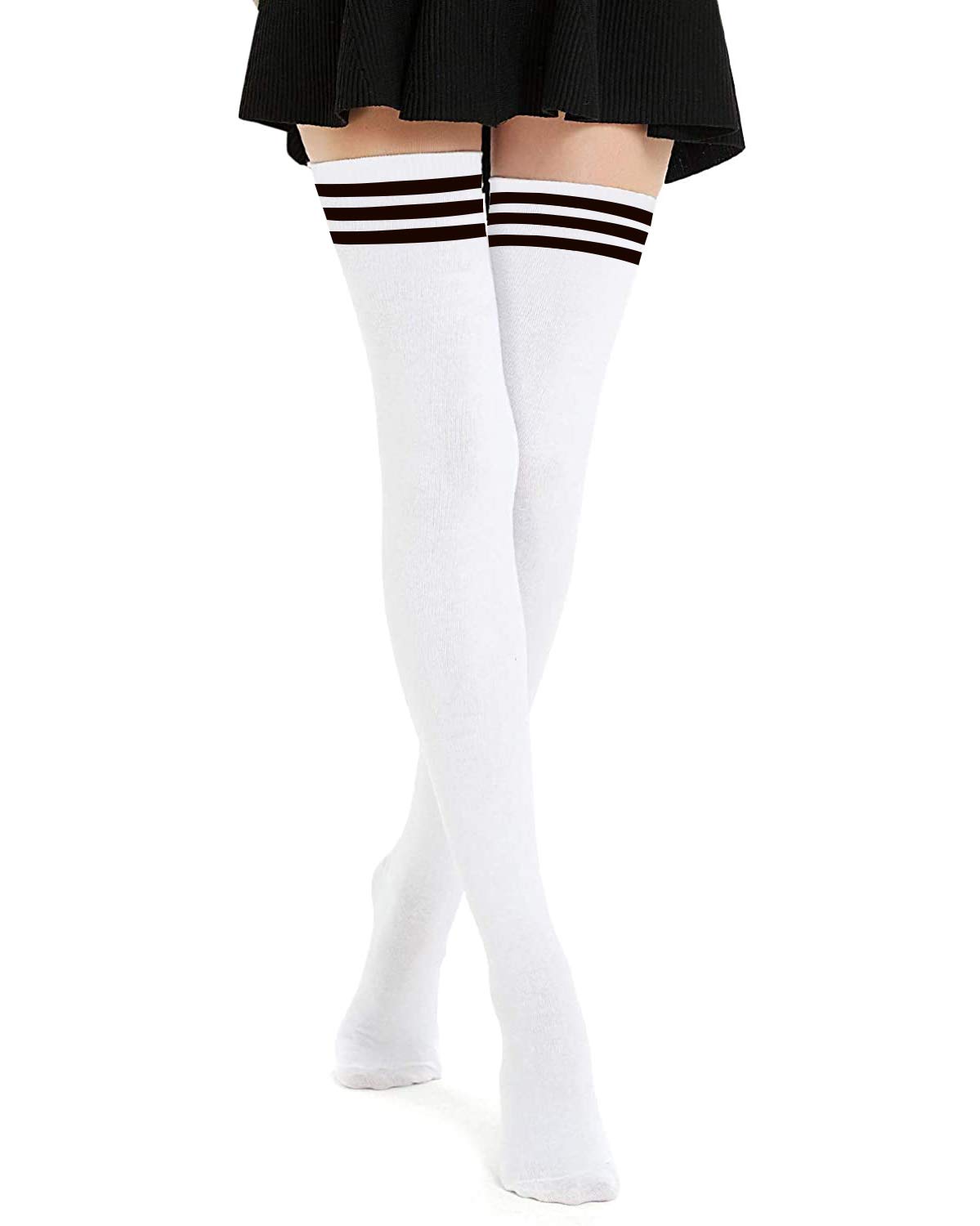 DRESHOW Mujer Extra Largos Calcetines Hasta la Rodilla Cosplay Casual Sobre la Rodilla Medias Hasta el Muslo