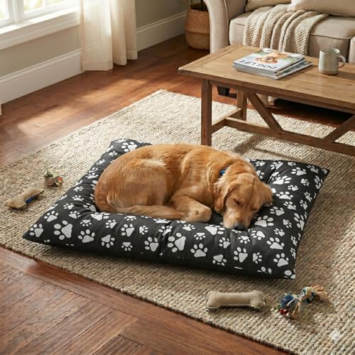 Cama Pet Gigante 1,20m x 80 para Cachorro – Colchonete Extra Grande, Macio, Lavável e Confortável com Base Impermeável – Ideal para Porte Grande e Extra Grande (Preto)