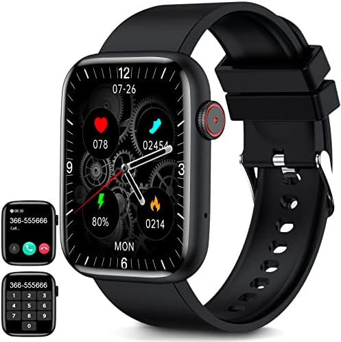 1.95'' Smart Watch for Iphone Compatible 123 Sport Modes Fitness Tracker Bluetooth Smartwatch for Android Phones Outdoor Digital Fitness Watch with Heart Rate SpO2 Sleep Step Counter for Men Women