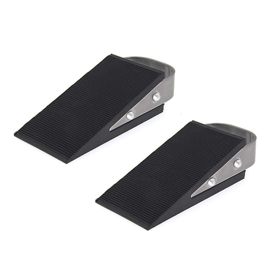 Cale Porte en Bloqueur de Porte Antidérapant en Acier Inoxydable Butée de Porte Anti-Rayures pour la Maison et le Bureau 2 Pack