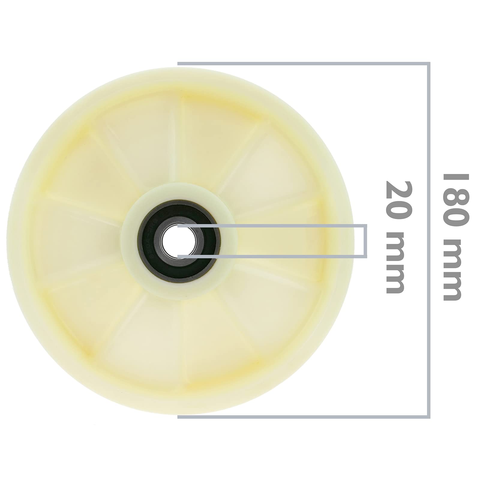 Rotelle Per Carrello Pallet - Nylon 70mm, Portata 450kg, Con Cuscinetti A Sfera, Set Da 4 - Foto 4