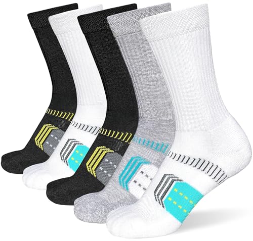 suaskk Womens Cushioned Athletic Running Crew Socks, Breathable...