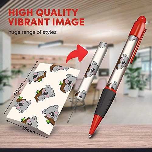 Destination Vinyl ltd Beautiful and comfortable Red Ballpoint Pen (Black Ink) - Lazy Koala Bear Australia #15617