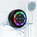 XLeader, Upgraded, Pro Shower Speaker, Certified IPX7 Waterproof Bluetooth Speaker, with Lights, Suction Cup, Hook, Built-in Mic, Crystal Sound&Rich Bass, 12H Playtime, Ideal Gifts - SoundAngel Mate
