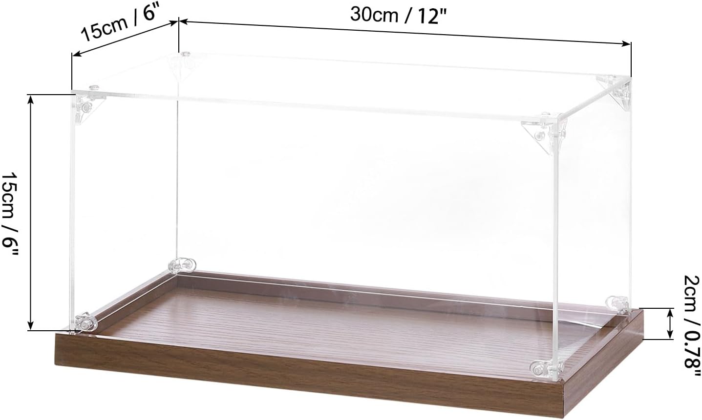 MECCANIXITY Acrylic Display Case, 12"x6"x6" Clear Display Box Assemble Dustproof Storage Organizer Showcase for Collectibles Action Figures