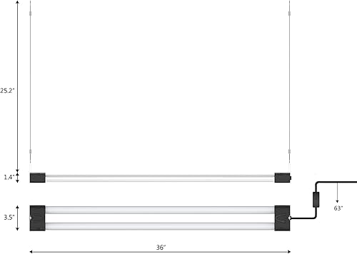 Miniatura 6 de DYMOND BoostGro - Luz LED de crecimiento de espectro completo 5000K luz diurna + 660 nm rojo enlazable para plantas de interior (3 pies, negro)