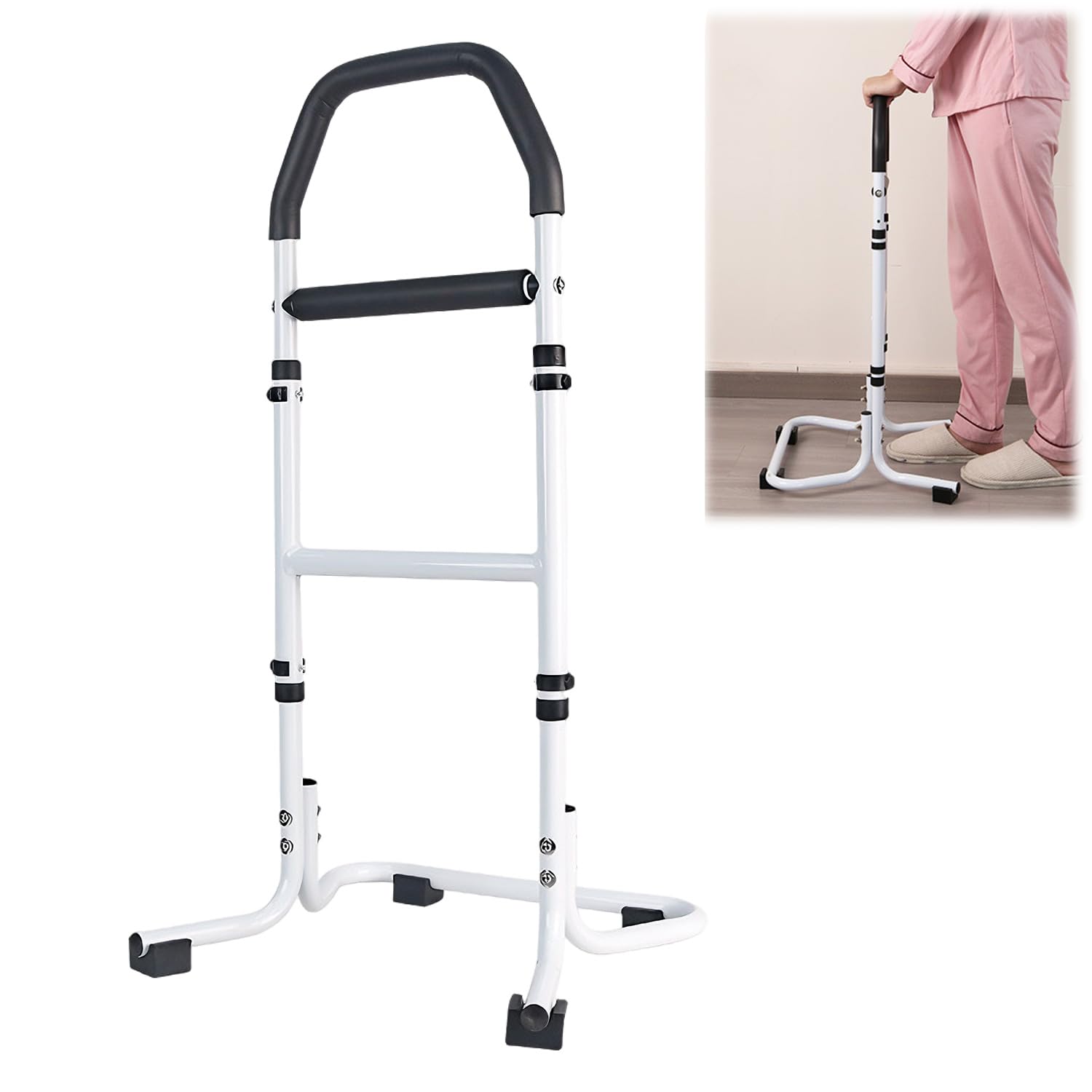 Aide au redressement pour Personnes âgées, Aide à la mobilité | avec pieds antidérapants, aide à la mobilité, aide au sol en forme de U, aide à la marche réglable en hauteur sur 8 niveaux