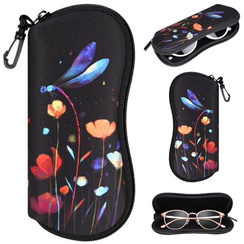 Image of Sunglasses Case with Belt Clip, Ultra Light Neoprene Zipper Soft Padded Glasses Case for Women Men