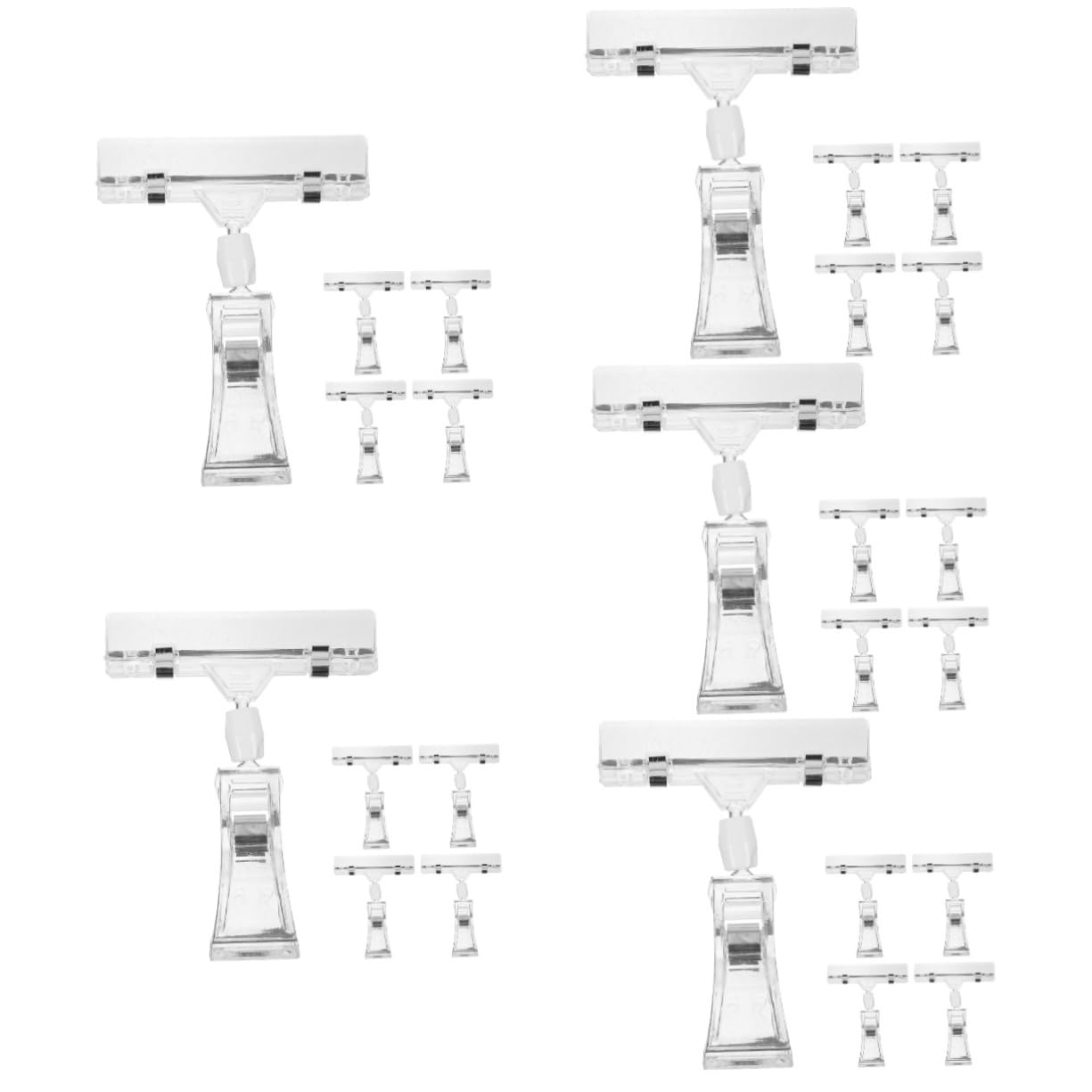 SHINEOFI 5 Sätze Ausstellungsstand Garage Clip Fan-shop Steht Geschäft Klips Display Stand Werbetafel - Anzeigehalter Multifunktionale Schilderhalter Preisschildhalter Plastik 5 Stücke * 5