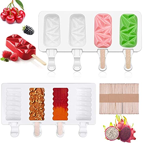 Stampi Per Ghiaccioli In Silicone, Stampi Per Ghiaccioli Fatti In Casa Riutilizzabili A 4 Cavita Utensili~p139355615