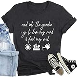 CQF Garden Shirts for Women Plant Lover T-Shirt Gardener Lover Tee Tops Casual Plant Short Sleeve Grey