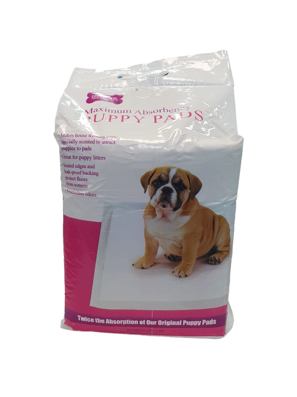 W.O.P Disposable Absorbent Quick Drying Leak-Proof Pee Pads For Potty Training For Pets, 22" x 23" - 30 Pads, White