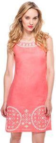 Miniatura 3 de TWO Tone Coral x Cream Color Linen Fabric 54" wide Linen