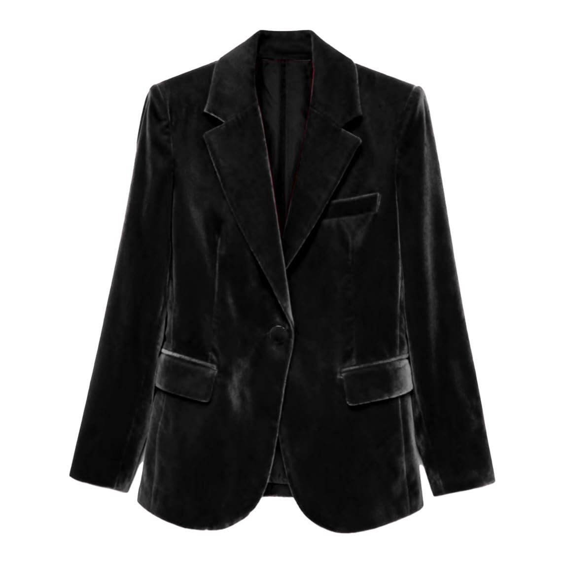Womens Velvet Blazer Suit Jacket One Button Warm Blazer for Winter Wedding Prom Party Velvet Jacket