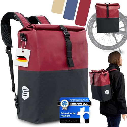Forrider 3in1 Fahrradtasche für Gepäckträger mit Rucksack &...