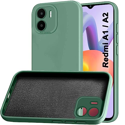 Image of TheGiftKart Liquid Silicon Back Cover Case for Mi Redmi A1 / A2 | Stylish Camera Protection Module | Micro-Fibre Lining Inside | Shockproof Back Cover Case for Mi Redmi A1 / A2 (Silicone, Green)
