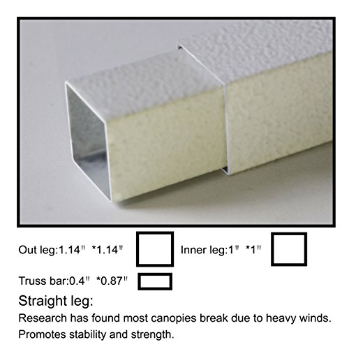 UNIQUECANOPY 8\'x8\' Ez Pop Up Canopy Tent Commercial Instant Shelter, with 4 Removable Zippered Side Walls and Heavy Duty Roller Bag, 4 Sand Bags White - Thumbnail 4