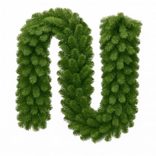 Festão Aramado Natal Grosso 2,70 Metros Com 300 Galhos Cheios Flexível Decoração Natalina Escadas Lareiras Portas Guirlanda Premium