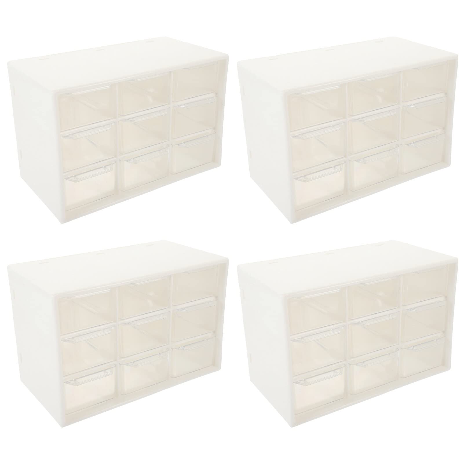 Boîte à Tiroirs à Perles Compartimentée en Plastique Beige, Lot de 4