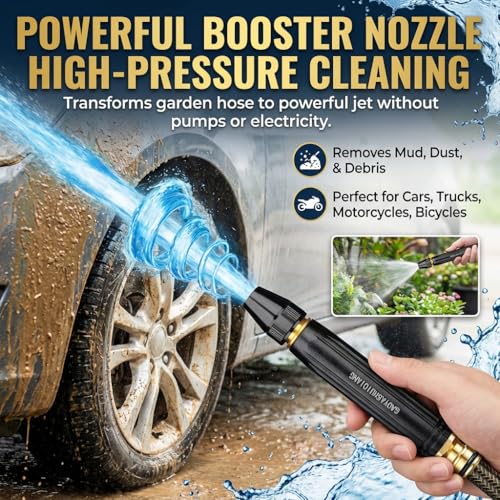 Image of Larnto High Pressure Sprayer, Home High Pressure Car Wash Water Gun, Home High-Pressure Car Wash Water Gun with Booster Nozzle, Must-Have for Watering Plants and Vegetables, and car Washing