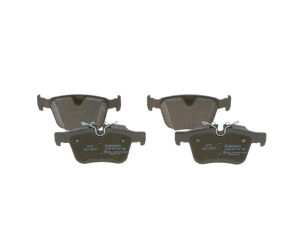 Bosch BP1993 - Pastiglie Freni Auto, Asse Posteriore - Qualità Bosch - Riduzione del Rumore e della Polvere - Certificazione ECE-R90 - Senza Rame - 1 Confezione da 4 Pastiglie