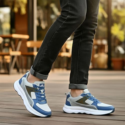Image of BRUTON Jogex-614 Men's Running Shoes | Lightweight Sports Shoes for Men | Comfortable Walking Jogging Gym Shoes | Breathable Lace-Up Training Footwear