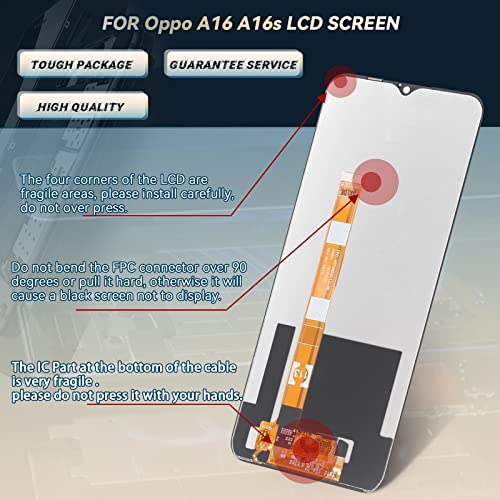 RongZy LCD for Oppo A16 CPH2269 Screen Replacement LCD Display Touch Screen Digitizer Assembly for Oppo A16s CPH2271 Replacement with Kit(Black) - Image 2
