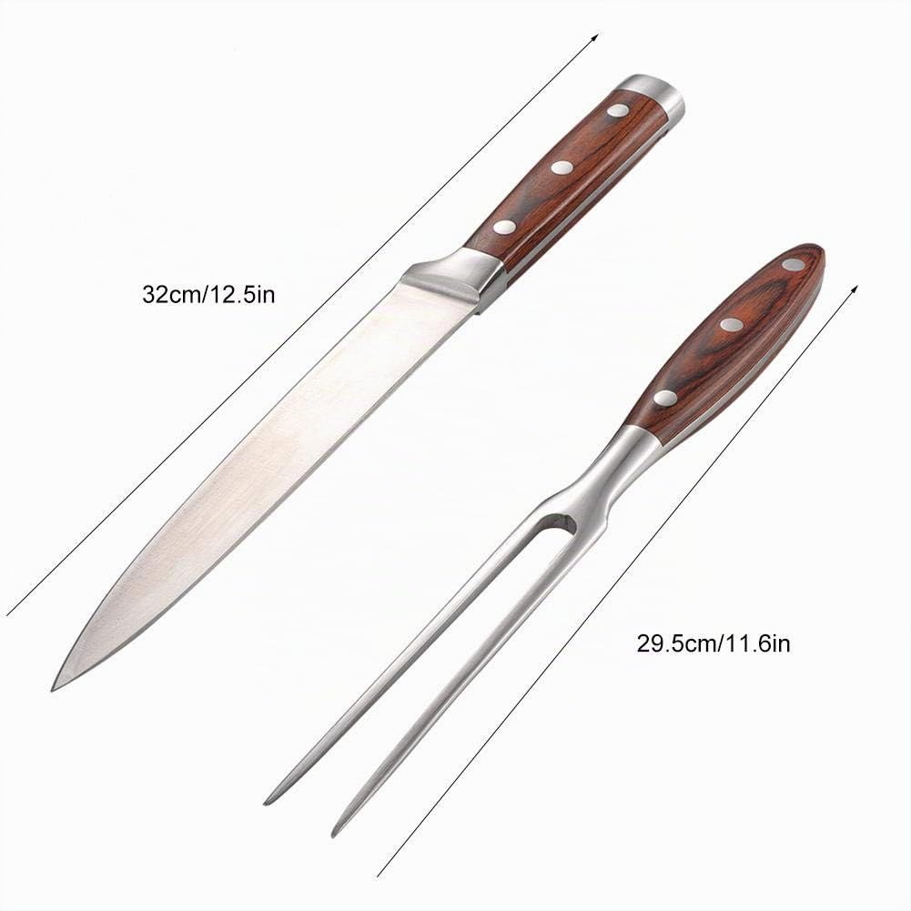 Ensemble de couteaux et fourchettes à découper EVTSCAN, dîner de cuisine rôti de dinde à la viande barbecue de qualité supérieure en acier inoxydable