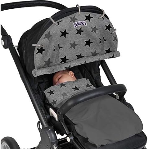 Dooky Pram Shade - Grey Star Cover