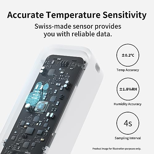 Miniatura 3 de Switchbot Ip65 Termómetro Higrómetro De Exterior, 100m Bluetooth Alcance, Termohigrómetro De Interior, Punto De Rocío Vpd Sensor De Humedad Absoluto, Exportación Gratuita De Datos, 2 Años De Batería