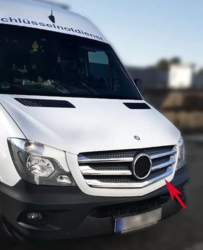 RECAMBO | Parrilla frontal | compatible para Mercedes Sprinter W906 | a partir de 09/2013 | Listones acero inoxidable cromado | Embellecedor protector de radiador