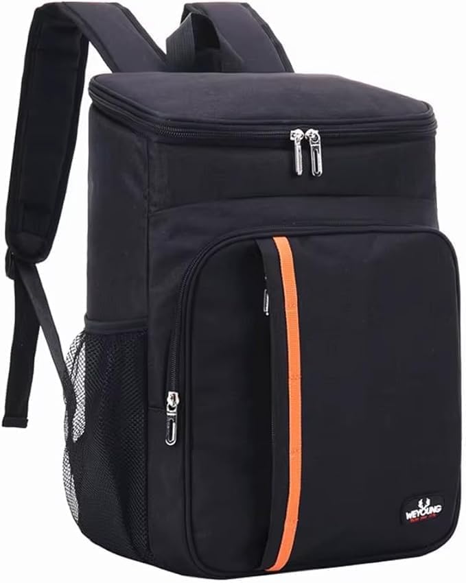 Mochila Térmica 30L Impermeável, Conservação por 16h, Alças Acolchoadas Ajustáveis, Bolsos Organizadores, Ideal para Praia Viagens Piquenique (PRETO)