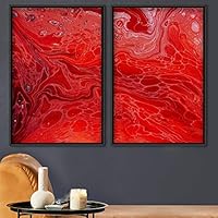 2 Piece Framed Canvas Wall Art Organic Fluids Canvas Prints Home Artwork Decoration for Living Room,Bedroom - 16
