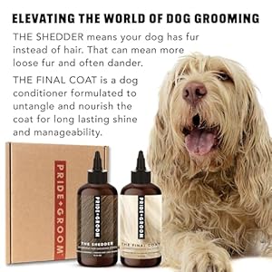 Pride and Groom The Shedder Box Set – Dog Shampoo & Conditioner with All Natural Blend of Essential Oils & Ingredients to Moisturize, Nourish & Untangle for Long Lasting Shine & Manageability – 32oz