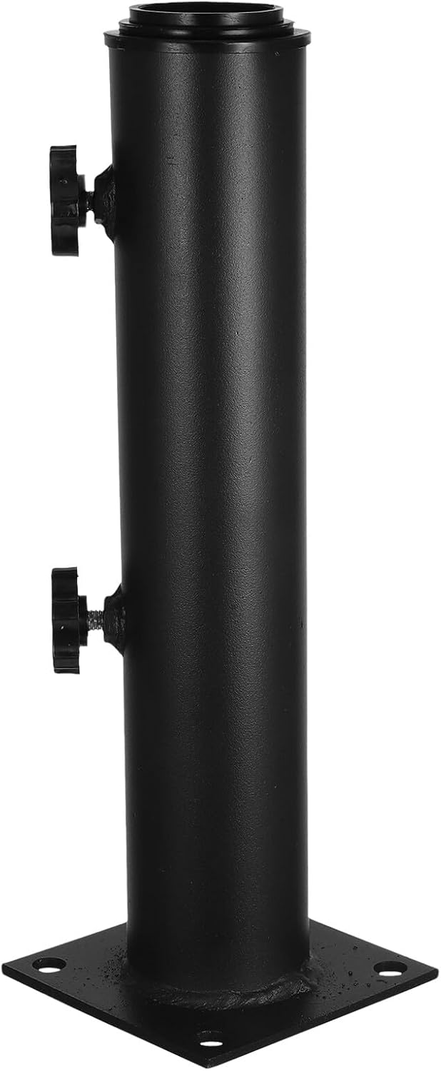 Patio Umbrella Base and Outdoor Umbrella Holder Small Metal Stand 10x10x30cm Heavy Duty Iron Tube Shade Mount for Deck Beach Poolside