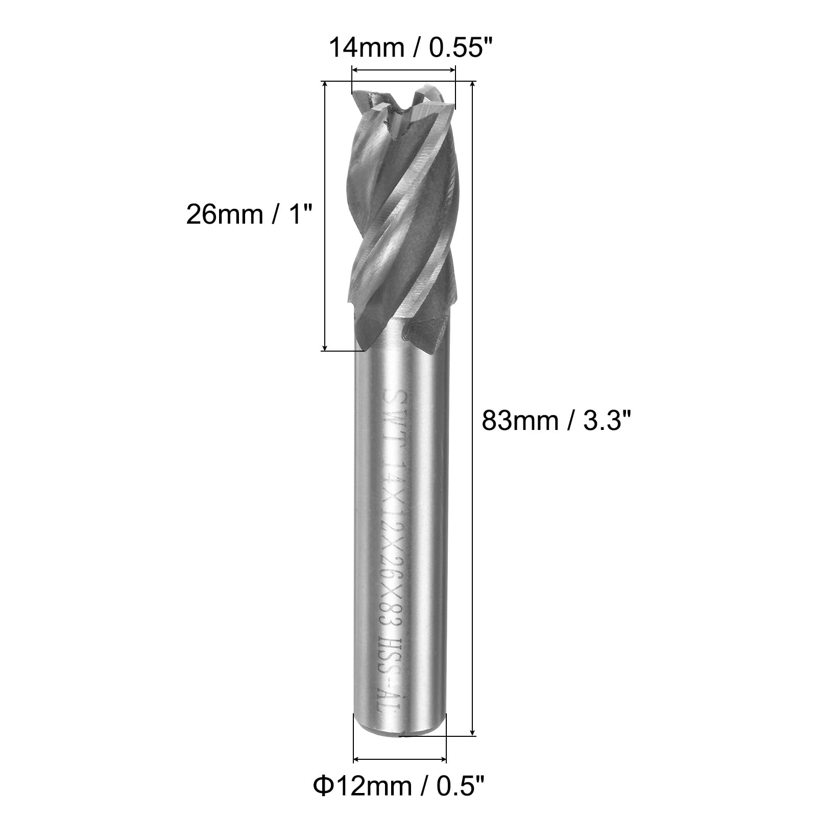 Fraiseuse 2pcs 4 Flutes HSS 6mm Fraise En Métal Fraise Gravure