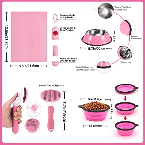 Puppy Supplies Starter Kit – 39-Piece Set of Puppy Essentials and Dog Stuff.includes Dog leash, Toys, Bowl, Brushes,and More.Perfect Welcome Home present for Your New Puppies-Pink Puppy Supplies Starter Kit – 39-Piece Set of Puppy Essentials and Dog Stuff.includes Dog leash, Toys, Bowl, Brushes,and More.Perfect Welcome Home present for Your New Puppies-Pink