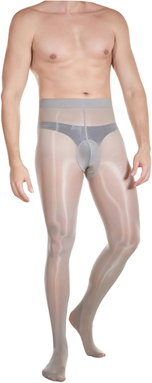 Slip Uomo Cotone Bianco Collant Da Uomo Sissy Oil Pene Lucido - Foto 10