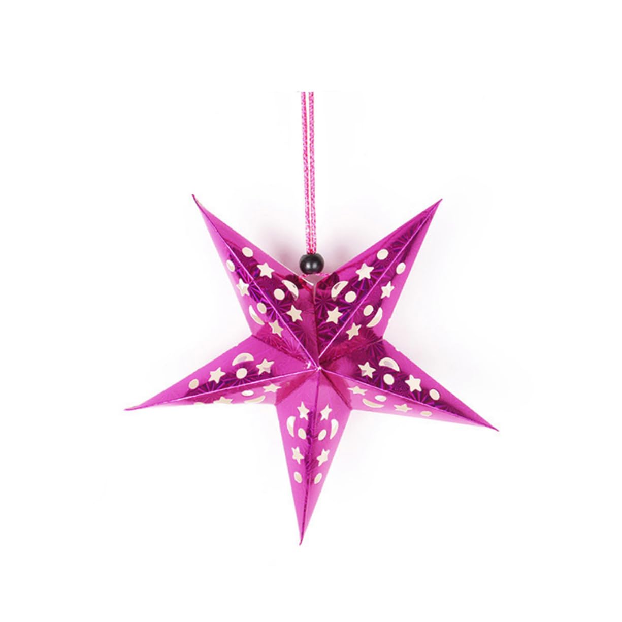 BUTIFULSIC Hanging Paper Star Lampshade 5 Pack 45cm Rosy Decorative Ceiling Light for Wedding and Home
