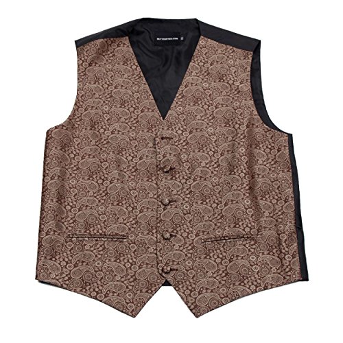BUYYOURTIES Men's Paisley Formal Vest for Tuxedo and Suit