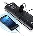 HOLSEM 12 Outlets Surge Protector Power Strip with 3 Smart USB Charging Ports (5V/3.1A) and 6' Heavy Duty Extension Cord, for Home, Office, Computers, Appliances, Equipment (4000 Joules) - Black