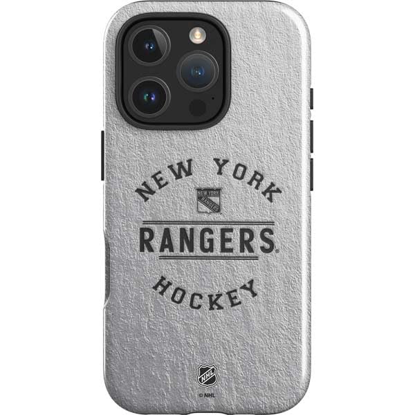 Skinit Impact Phone Case Compatible with iPhone 16 Pro Max - Officially Licensed NHL New York Rangers Black Text Design
