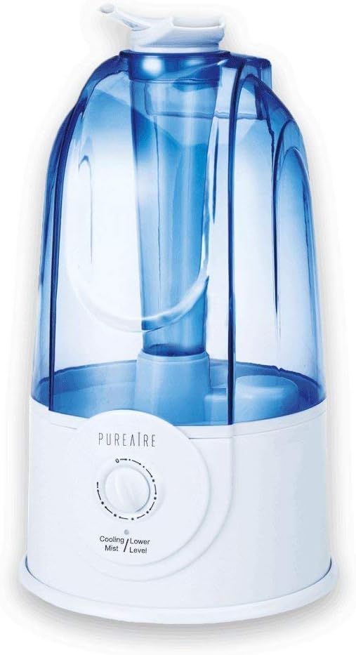 PureAire Ultrasonic Humidifier Cool Mist Auto Shut-off & Variable Output with High Capacity