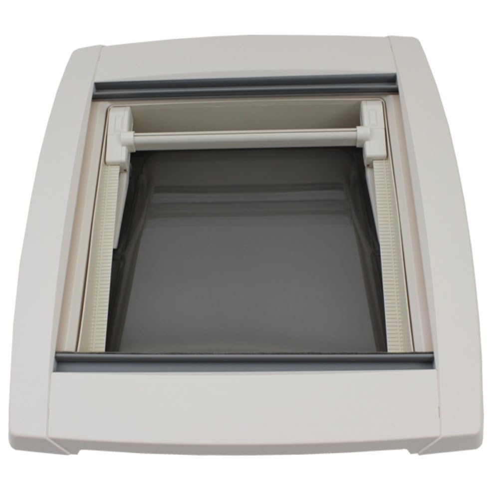 MPK VisionStar M Pro Trappe de toit, en verre transparent, teintée, 40 x 40 cm, fenêtre de toit, lucarne en blanc perle