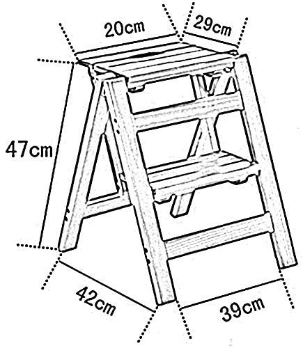 Taburete con escalón para cocina escalera plegable de madera maciza 3 niveles 3