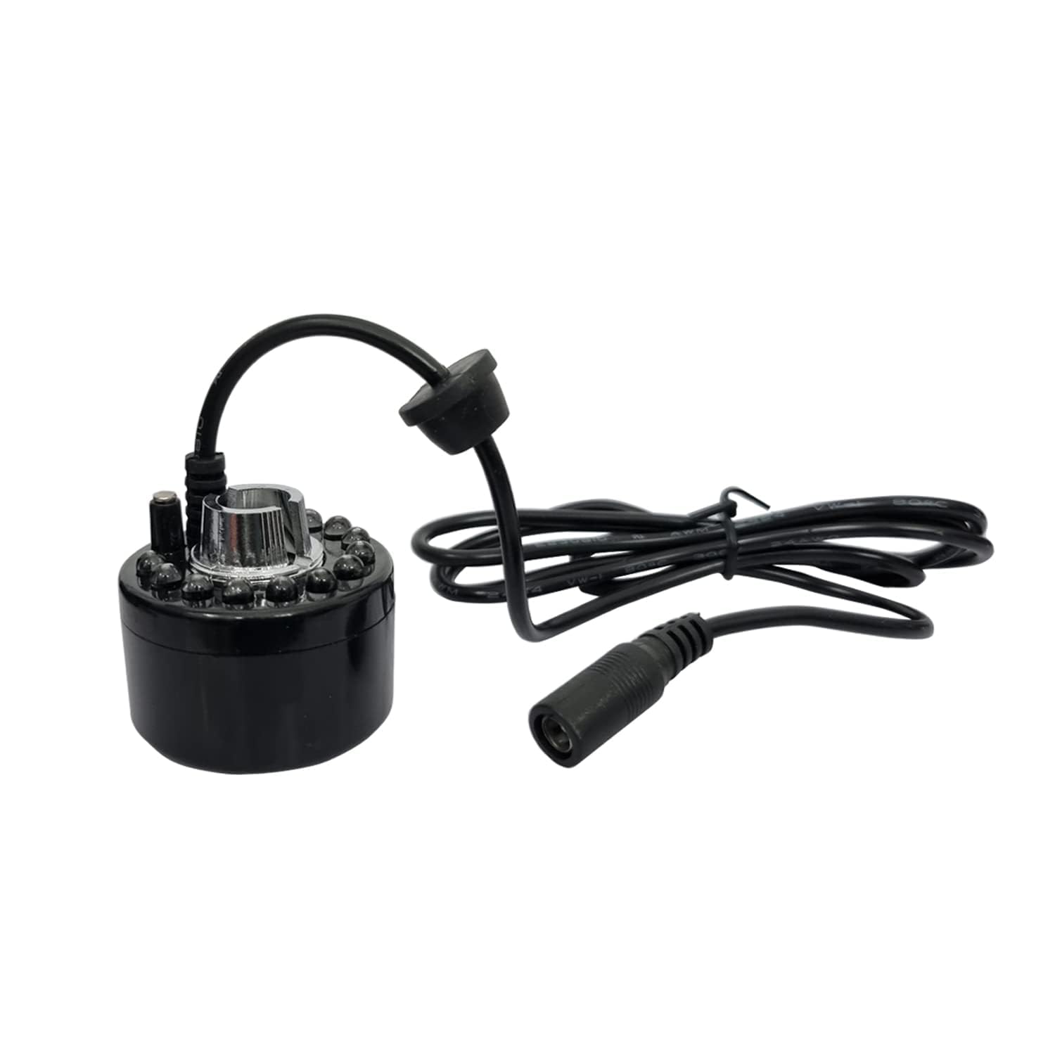 VENUS AQUA WY-2410 Mini Mist Maker Fogger – Waterproof Ultrasonic Humidifier with 12 LED Lights for Indoor Decor, Home Decor & Spa Centers, Fountains, Aquarium, Ponds, Festivals (Black)-picture-0