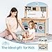 ROBUD Wooden Play Kitchen Set for Kids Toddlers, Toy Kitchen Gift for Boys Girls, Age 3+