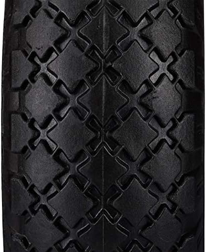 Relaxdays Hand Truck Spare Tyre Set, Flatproof, 3.00-4 Solid Rubber Wheel, 25mm Axle, 100 kg, 260 x 85 mm, Black-Red