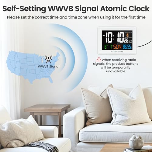 Digital Atomic Alarm Clocks for Bedrooms Battery Backup - Image 3