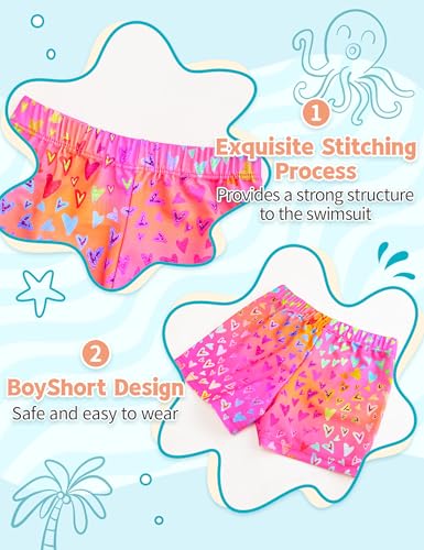 TENVDA Girls Rash Guard Swimsuit Long Sleeve Bathing Suits with Shorts for 3-12 Years Old Kids4